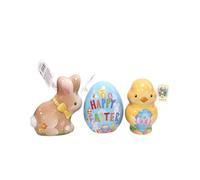 Assorted Solid Milk Chocolate Figures Chocolate in Decorative box Chick, Bunny, Egg & Rabbit Shaped Storage box for Easter Mothers day cute gifts (Pack of 3 (Chick + Easter Egg + Rabbit))