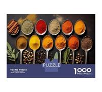 Assorted Spices Jigsaw Puzzle 1000 Piece Jigsaw Puzzle Paper for Adults Culinary Kitchen Scene Puzzle Game for Family Relaxing Gift 38x26cm/1000pcs