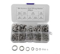 Assorted Spring Lock Washers Stainless Steel 480 Pieces Set for Bolts and Screws M2/2 5/3/4/5/6/8/10/12 Sizes, and Reliable Locking Solution