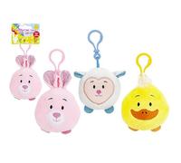 Assorted Springtime Animals Clip-On Plush with Sound Chip - 8cm, 1 Piece (3 Designs: Chick, Bunny, Lamb) - Cute Embroidered Stuffed Animals, Collectible and Portable Plush Toys