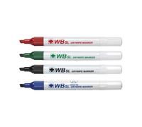 Value WX26038 Chisel Tip Whiteboard Marker - Assorted Colours (4 Pack)