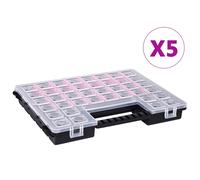 Assortment Box PP 385x283x50mm Transparent/Black 27 Compartments 5pc with handle
