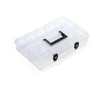 Assortment Box Small Parts Storage Box Ergonomic Handle Clamp Locks Transparent 359 x 238 x 85 mm