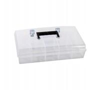 Assortment Box Small Parts Storage Box Ergonomic Handle Clamp Locks Transparent 400 x 298 x 85 mm