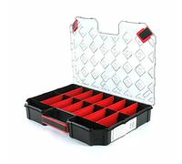 Assortment Box Small Parts Storage Box with Functional Dividers Ergonomic Handle Transparent Lid 390 x 284 x 60 mm