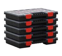 Assortment Box Transparent PP 34.5x25x5cm 15-Compartment Interlocking Handle Set