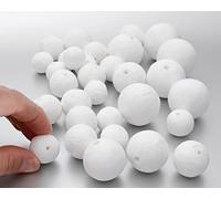 Assortment of 32 Spun Cotton Balls ø 25 to 45 mm (Large and Medium) 5 Sizes - Perfect for Arts and Crafts