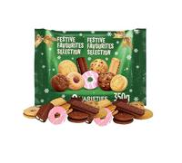 Assortment of Chocolate, Cream, Jam Filled, Iced and Plain Favourites Biscuit Selection Pack 350g - fs - Christmas Biscuits Pack