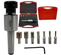 ASSORTS MT3 Shank Rotary Broach ER-25 Adapter with 7 Square Broaches (3mm to 12mm) | High Precision CNC Broaching Tool Set for Square Hole Cutting | Durable Tool Steel Broach Kit