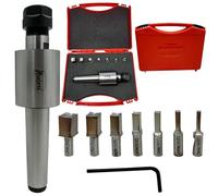 ASSORTS MT3 Shank Rotary Broach Holder with ER-16 Adapter - Internal Square Broaching Tool Set with 7 HSS Square Broaches 3mm to 12mm for CNC Lathes, Milling Machines & Precision Metalworking