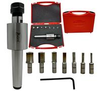 ASSORTS MT3 Shank Rotary Broach Holder with ER-16 Adapter - Precision Internal Hex Broaching Tool Set with 7 HSS Hex Broaches 2mm to 10mm for CNC Milling Machines, Lathes & Metalworking