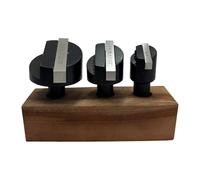 Assorts Set of 3 Fly Cutters for Milling Machines - Includes HSS Tool Bits (Multiple Shank Sizes) (1/2" Shank with HSS Tool Bit + Wooden Stand)