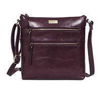 ASSOTS Crossbody Bags for Women - Real Leather Sling with Multiple Pockets and Adjustable Strap - Perfect for Daily Use and Gifting (Plum Waxy VT)