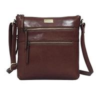 ASSOTS Crossbody Bags for Women - Real Leather Sling with Multiple Pockets and Adjustable Strap - Perfect for Daily Use and Gifting (Brown Polished VT)