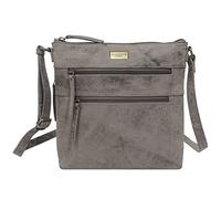 ASSOTS Crossbody Bags for Women - Real Leather Sling with Multiple Pockets and Adjustable Strap - Perfect for Daily Use and Gifting (10" X 10" X 1.5", Grey Distressed)