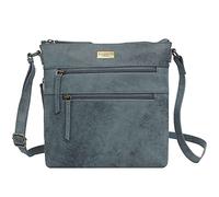 ASSOTS Crossbody Bags for Women - Real Leather Sling with Multiple Pockets and Adjustable Strap - Perfect for Daily Use and Gifting (10" X 10" X 1.5", Denim Distressed)