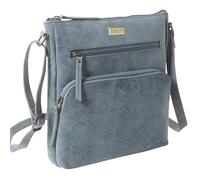 ASSOTS Leather Crossbody Bag for Women - Triple Zip Crossover Purse Travel Bag Fits iPad Pro 11” (Agatha - Denim Distressed)