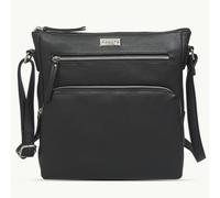 Assots London 'AGATHA' Black Real Soft Pebble Grain Leather Crossbody Bag
