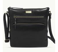 Assots London 'AGATHA' Black Vintage Polished VT Real Leather Crossbody Bag
