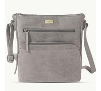 Assots London 'AGATHA' Distressed Grey Vintage VT Real Leather Crossbody Bag