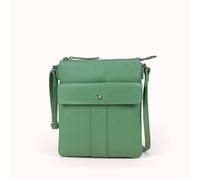 Assots London 'amba' Soft Full Grain Real Leather Crossbody Bag In Green Green