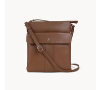 Assots London 'amba' Soft Full Grain Real Leather Crossbody Bag In Tan Tan