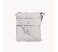Assots London 'amba' Soft Nappa Full Grain Real Leather Crossbody Bag In Light Grey Light Grey