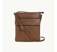 Assots London 'AMBA' Tan Soft Nappa Full Grain Real Leather Crossbody Bag