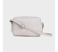 Assots London 'avon' Soft Nappa Full Grain Real Leather Crossbody Bag In Light Grey Light Grey