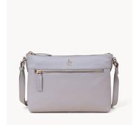 Assots London 'becky' Pebble Grain Real Leather Crossbody Bag In Grey Grey