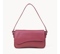 Assots London Beverly' Pebble Grain Real Leather Shoulder Bag In Dark Pink Dark Pink One Size