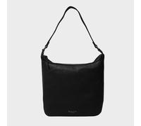Assots London 'bianca' Pebble Grain Leather Slouchy Hobo Bag In Black Black