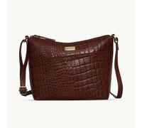 Assots London 'CAROL' Brown Croc Real Leather Designer Crossbody Shoulder Bag