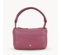 Assots London 'city Bag' Soft Pebble Grain Real Leather Shoulder Bag In Dark Pink Dark Pink One Size