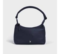 Assots London 'city Bag' Soft Pebble Grain Real Leather Shoulder Bag In Navy Navy One Size