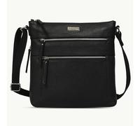 Assots London 'CORI' Black Pebble Grain Real Leather Crossbody Bag