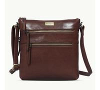 Assots London 'CORI' Brown Polished VT Real Leather Crossbody Bag