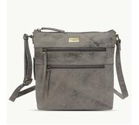 Assots London 'CORI' Distressed Grey Real Leather Crossbody Bag