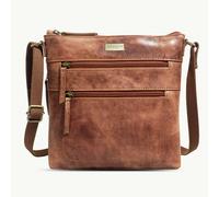 Assots London 'CORI' Distressed Tan Real Leather Crossbody Bag