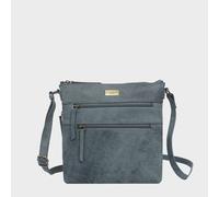 Assots London 'cori' Distressed Vintage Real Leather Crossbody Bag In Blue Blue One Size