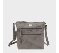 Assots London 'cori' Distressed Vintage Real Leather Crossbody Bag In Grey Grey One Size