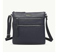 Assots London 'CORI' Navy Pebble Grain Real Leather Crossbody Bag