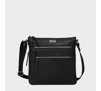 Assots London 'cori' Pebble Grain Soft Real Leather Crossbody Bag In Black Black