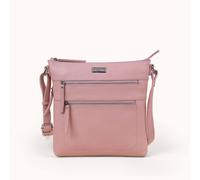 Assots London 'cori' Pebble Grain Soft Real Leather Crossbody Bag In Peach Peach