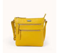 Assots London 'cori' Pebble Grain Soft Real Leather Crossbody Bag In Yellow Yellow
