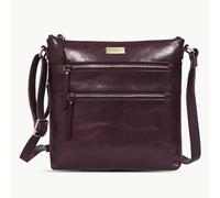 Assots London 'CORI' Plum Waxy VT Vintage Real Leather Crossbody Bag