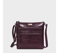 Assots London 'cori' Polished Vegetable Tanned Real Leather Crossbody Bag In Plum Plum