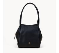 Assots London Debbie' Pebble Grain Real Leather Shoulder Bag In Black Black