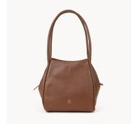 Assots London Debbie' Pebble Grain Real Leather Shoulder Bag In Tan Tan
