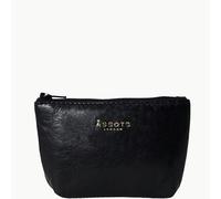 Assots London 'Diana' Black Full Grain Leather Zip Top Coin Purse